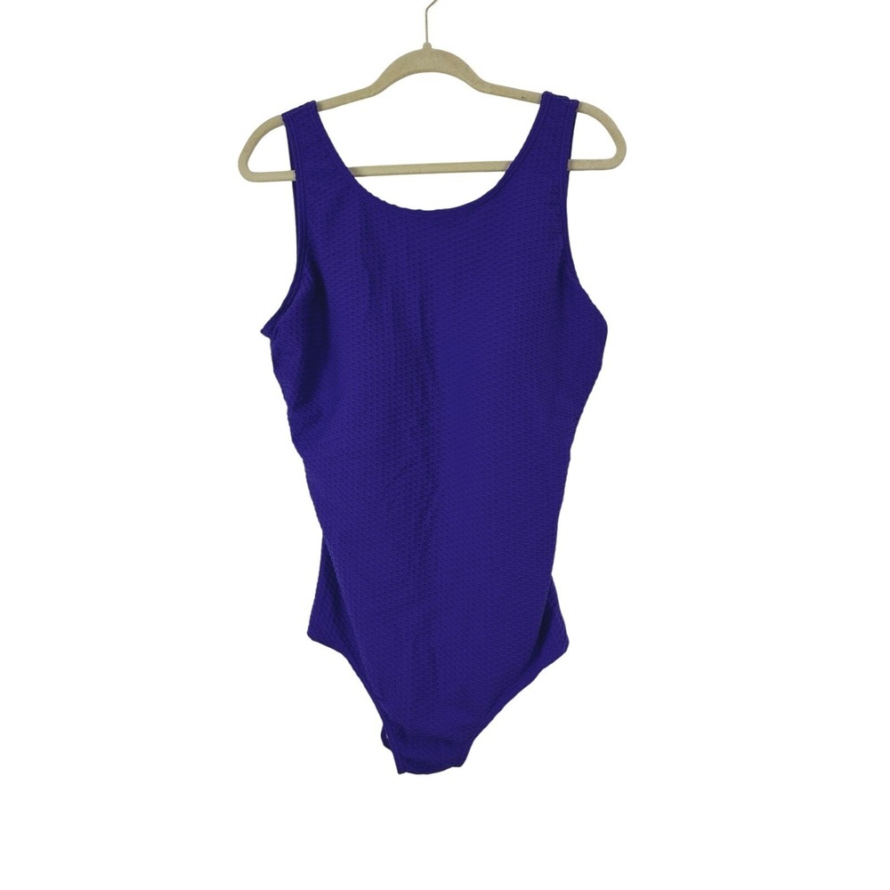 Aquamore One Piece Swimsuit Womens 16 Textured Solid Purple Resort Cruise Pool